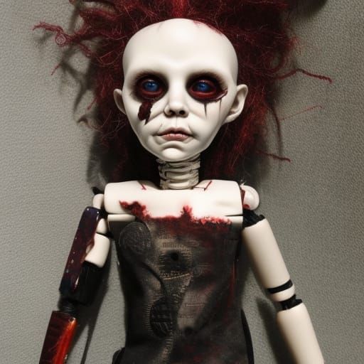 Horrific Medical Doll in Dark Academia Style