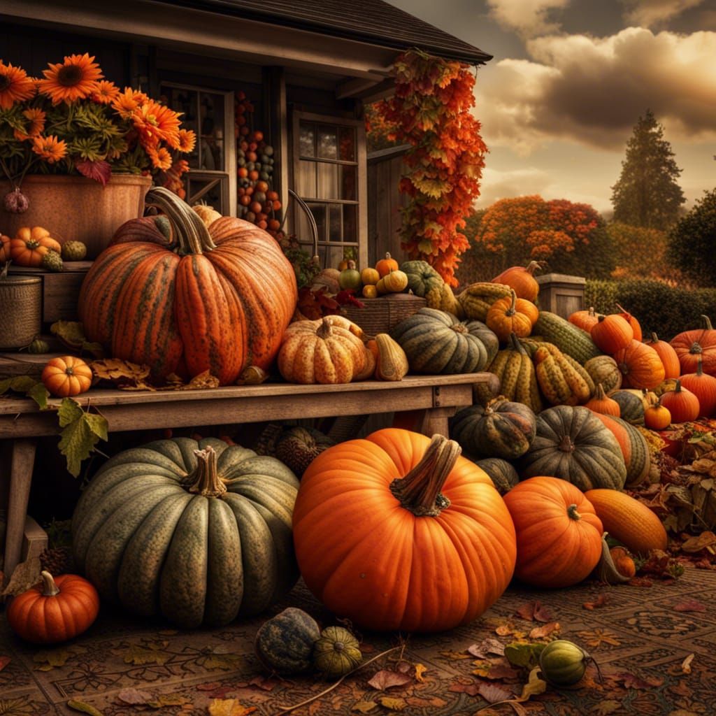 Autumn Harvest Garden: Pumpkins and Squash