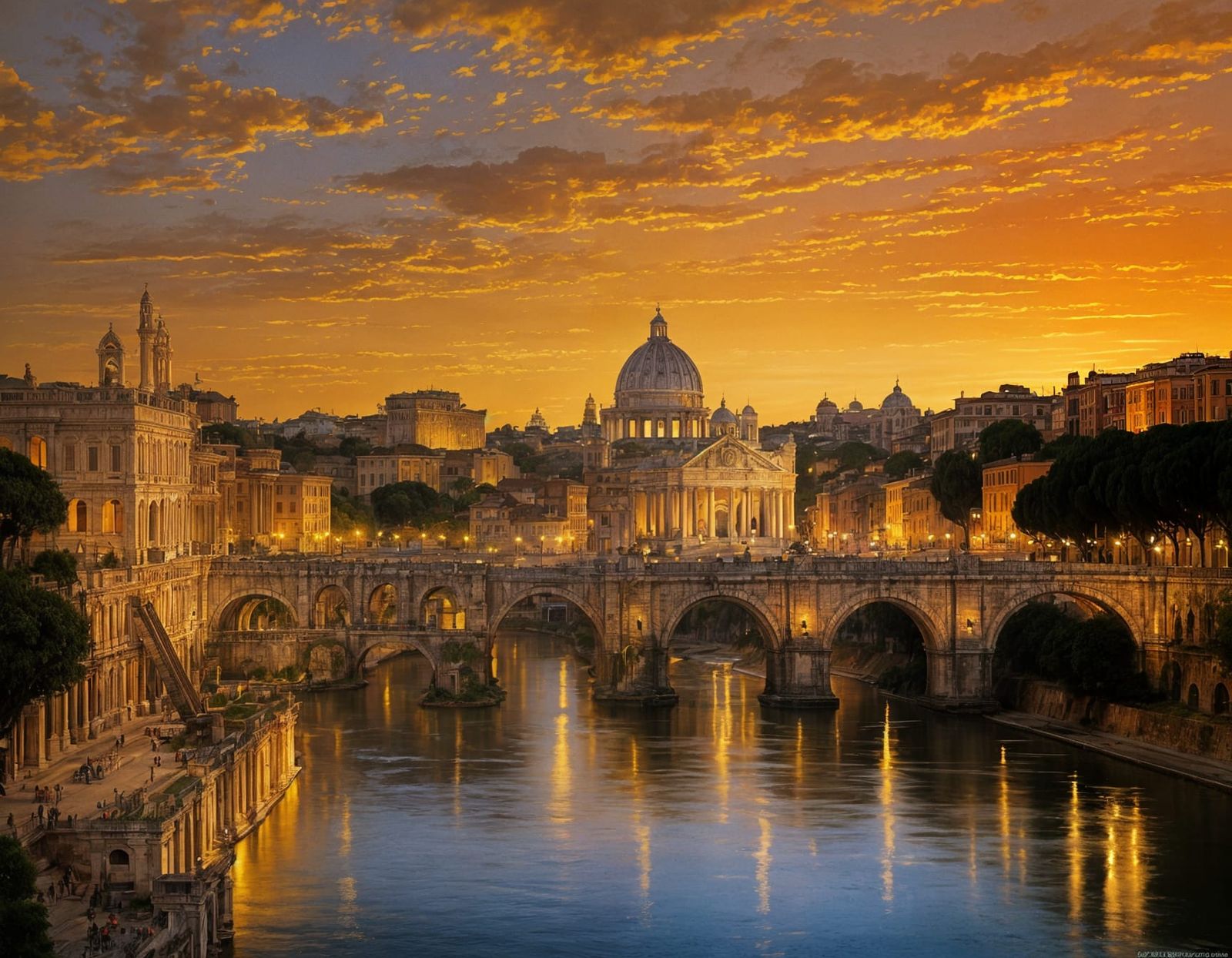 Rome Skyline at Sunset: Renaissance and Romanticism