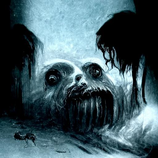 Suicidal Nightmares: A Horror Image in Doré Style