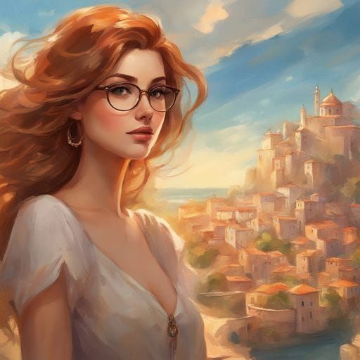 Beautiful Italian Accountant Portrait in Ink Splash Art