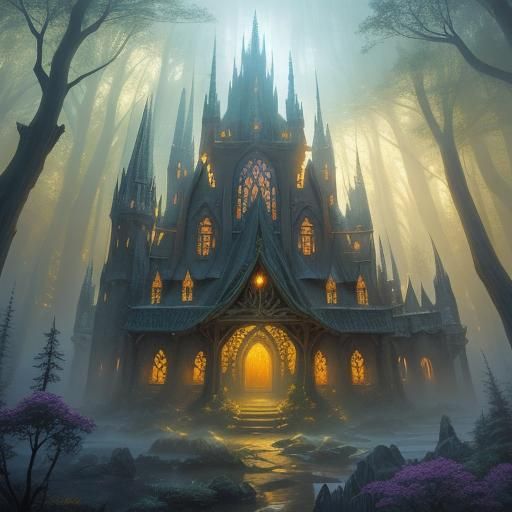 Enchanted Elf Forest: Thranduil's Halls in Ethereal Light