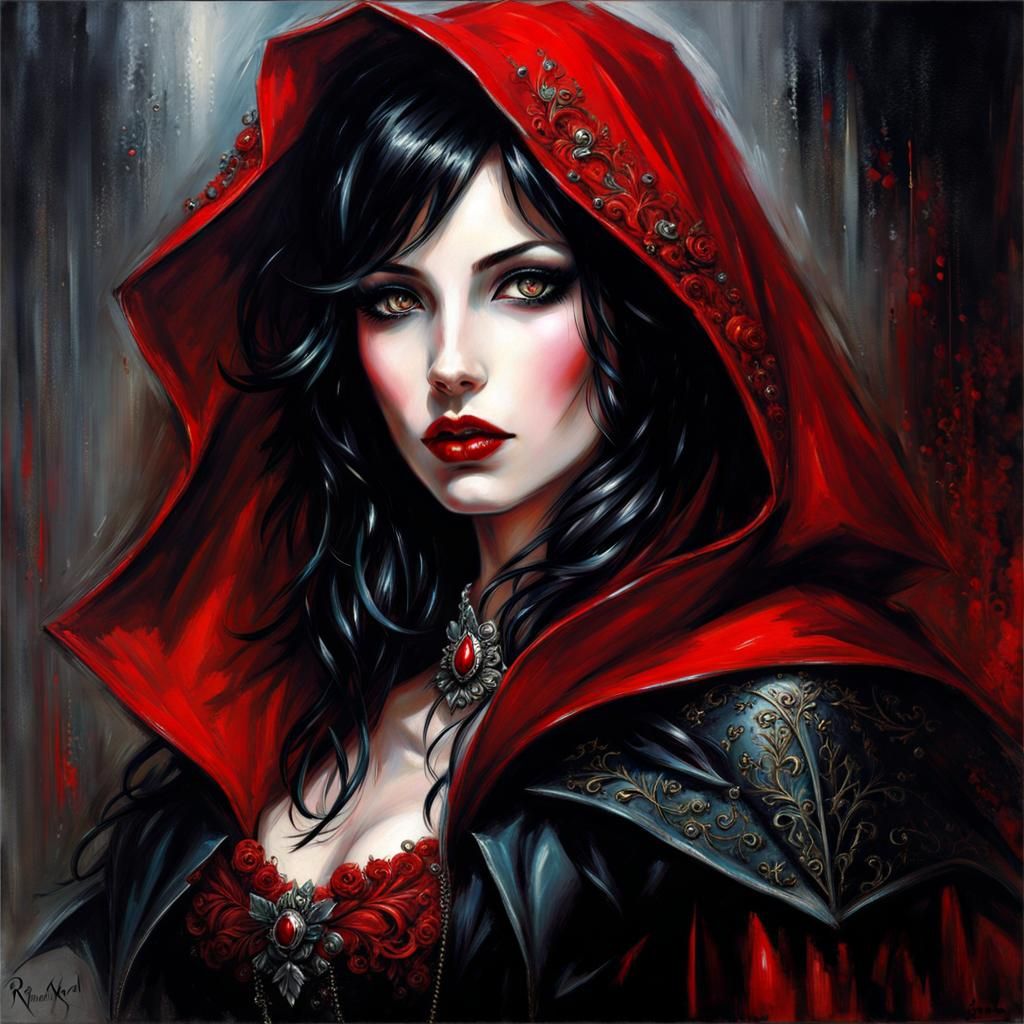 Gothic Portrait of Dark Haired Beauty