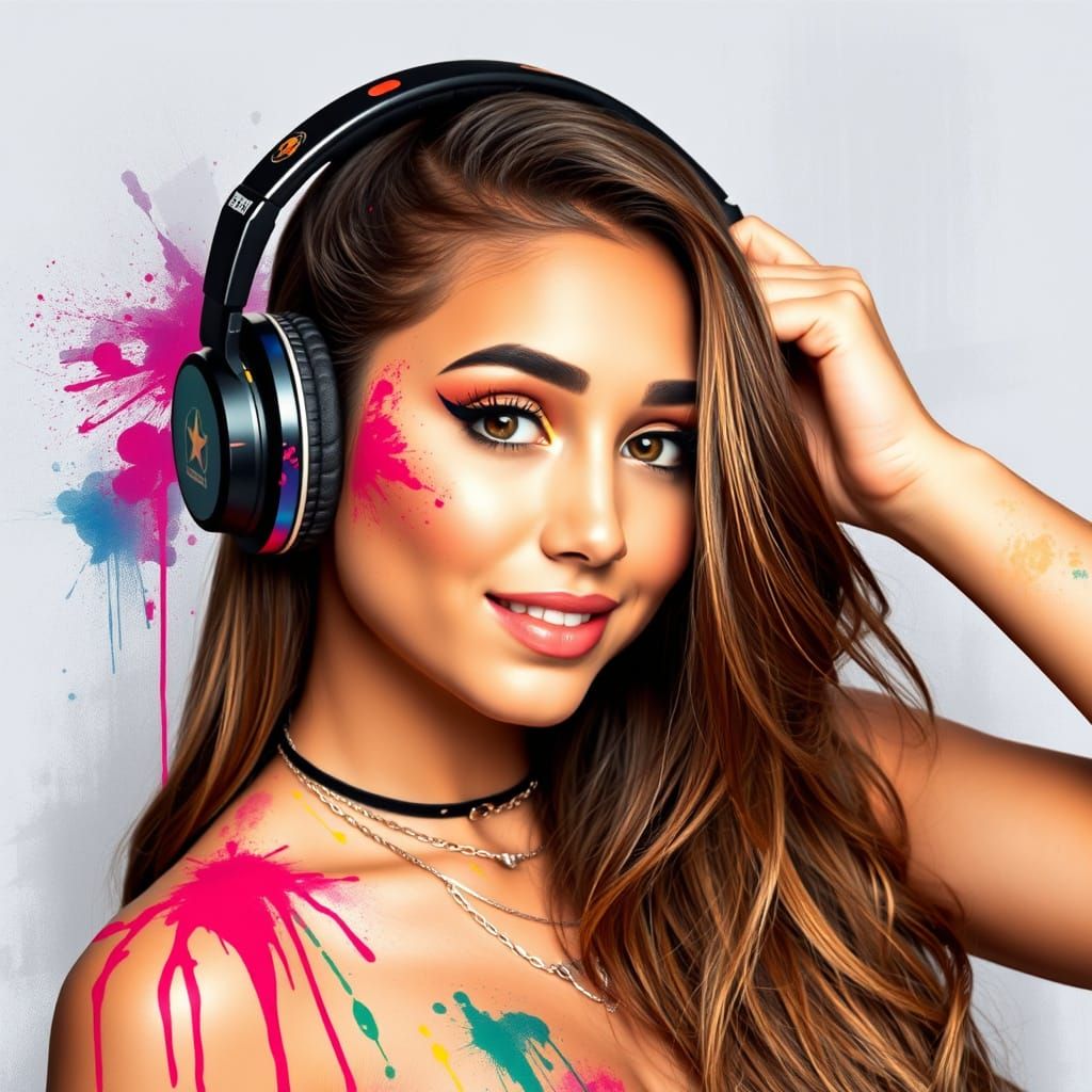 Ariana Grande in Vibrant Graffiti