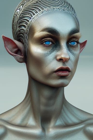 Elf Demigod with Bear Features in Gothic Art