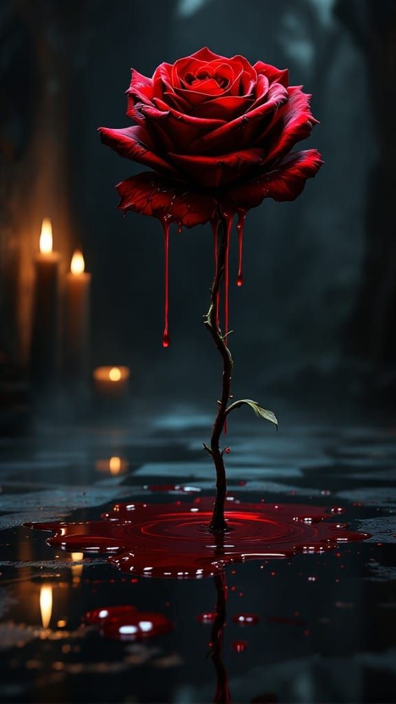 Blood Rose in Macabre Beauty
