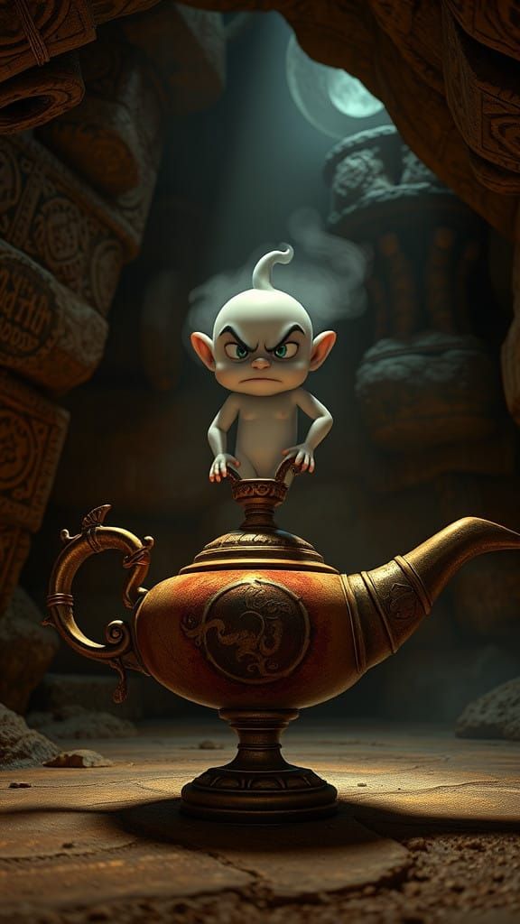 Surreal Fantasy Scene in Disney Pixar Style