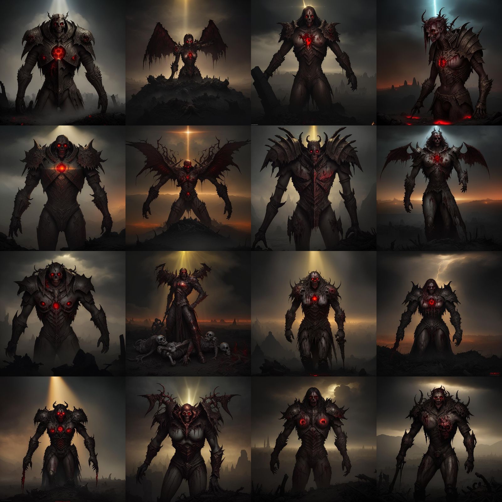 Dark Fantasy Battleground Masterpiece with Heavenly Light