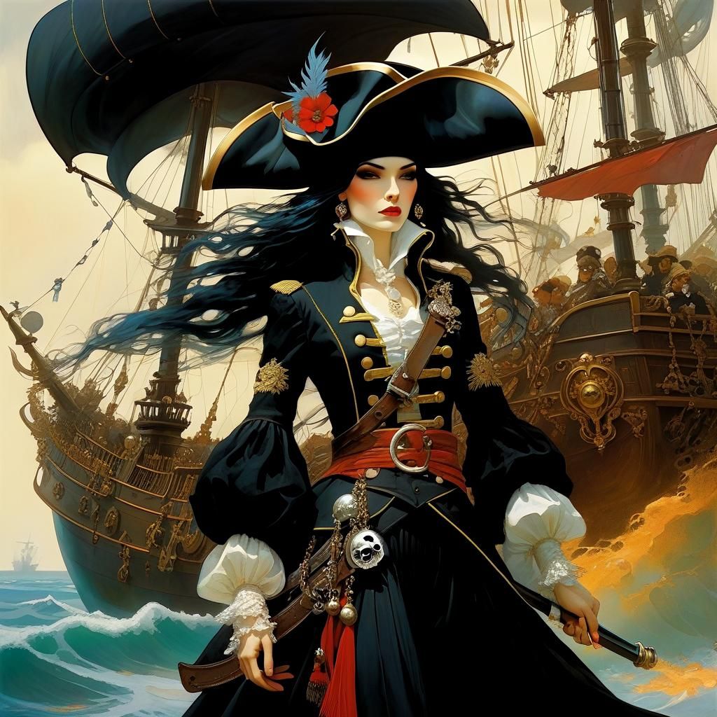 Pirate Parade in Dark Fantasy Style