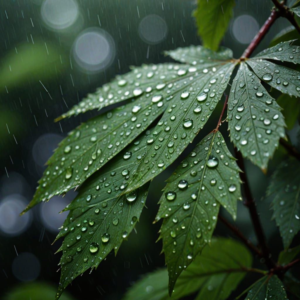 Summer Rain: Macro Photograph with Vibrant Colors