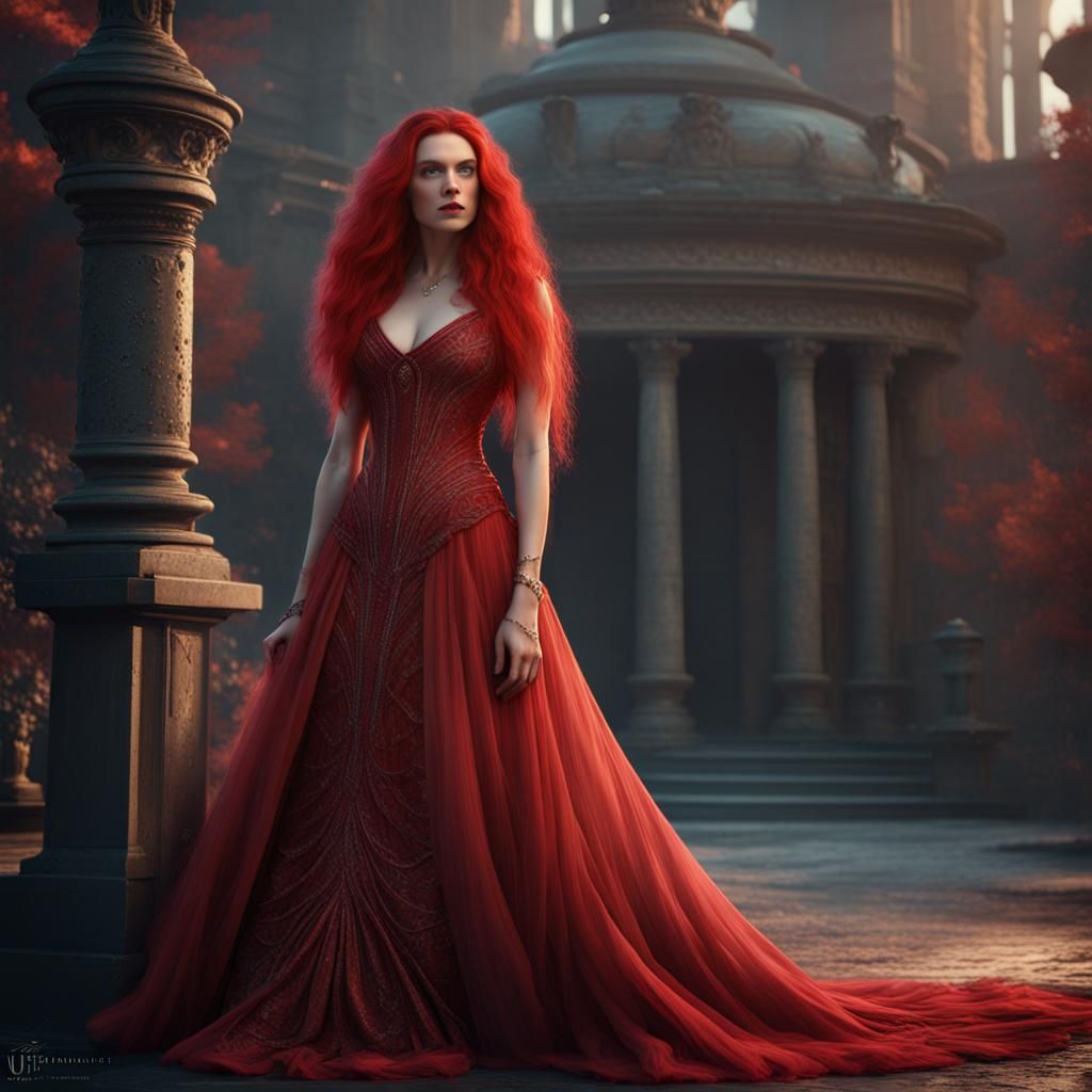Woman in 1920s Gown: Detailed Matte Painting