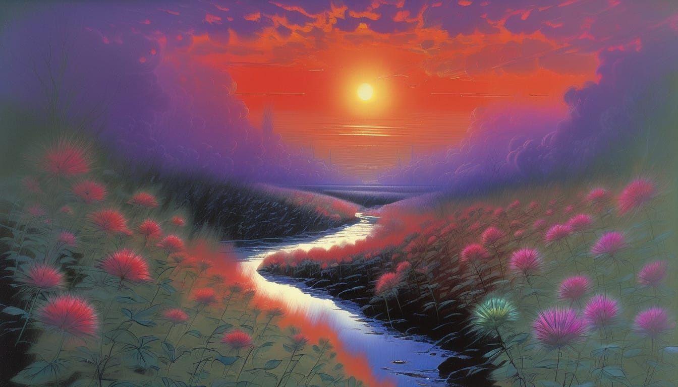 Ethereal Winter Bird in Dreamlike State, Impressionist Maste...