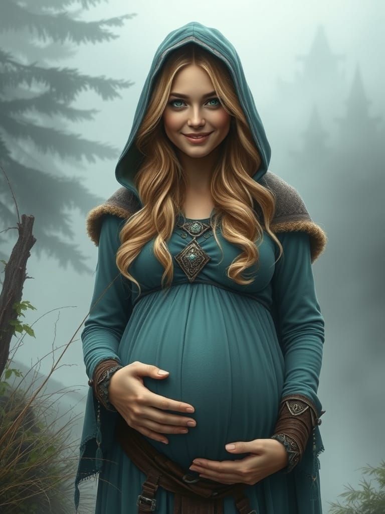 Viking Goddess Emerges from Ethereal Mist