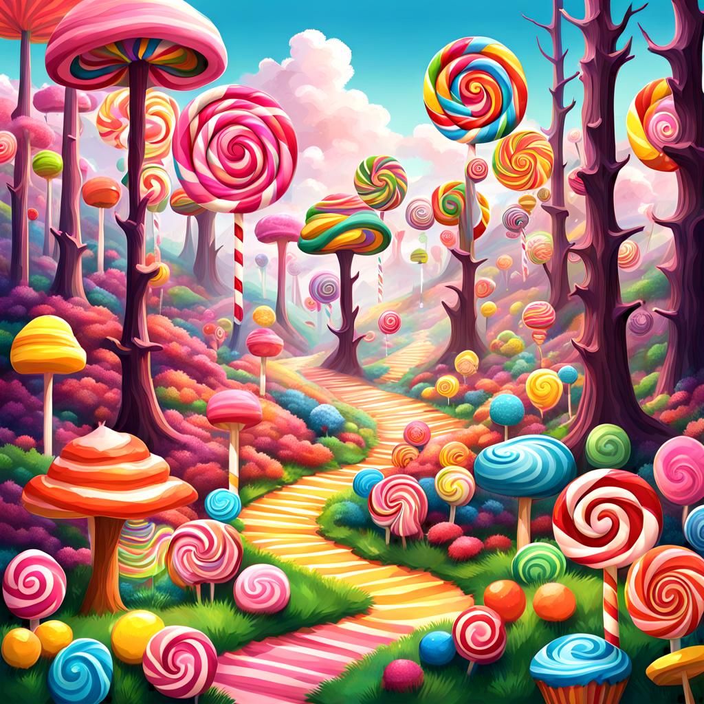 Candy Land Forest: A Sweet AI Dream