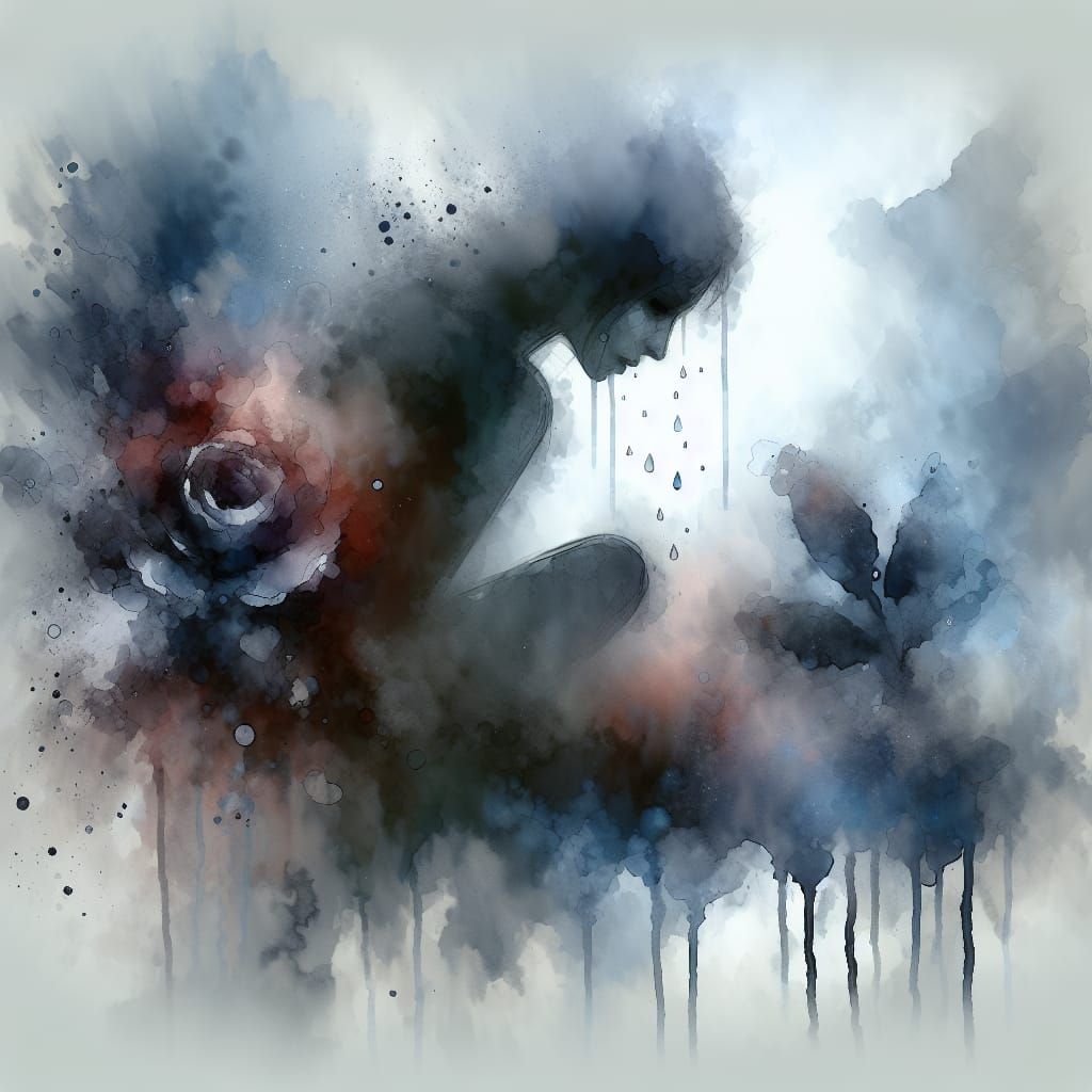 Heartbreak in Watercolor: A Somber Reflection