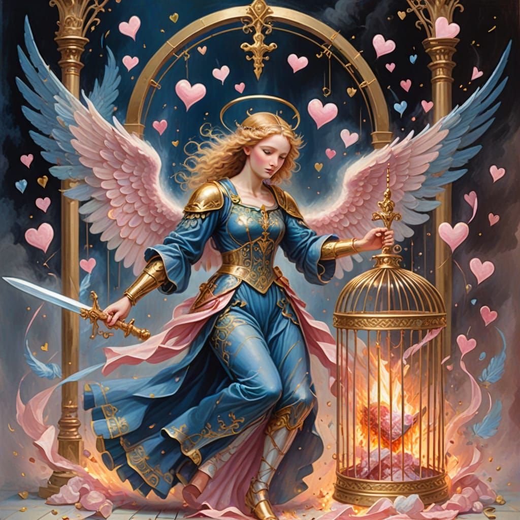 Blue Angel Escapes Golden Cage with Fire and Sword