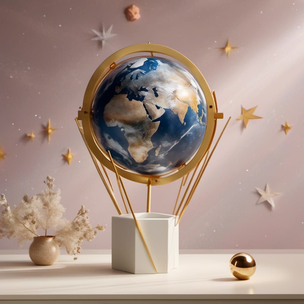 Ethereal Vision of Gaia Suspended in Space