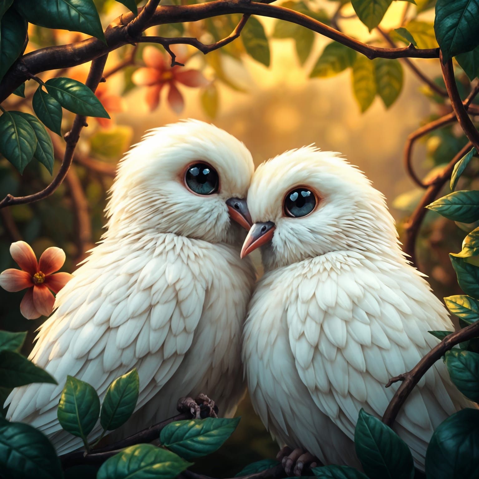 Cuddled Birds