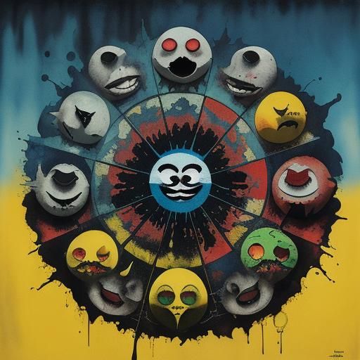 Surreal Pac-Man in Gouache Style
