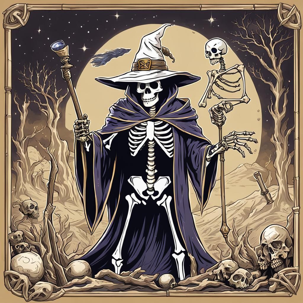 Skeleton Mage Casting a Spell