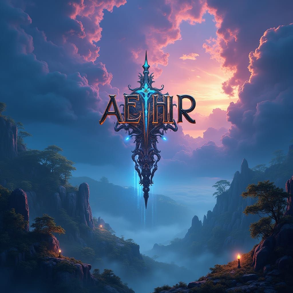 Ethereal Landscape with Aethir and XPLA Logos