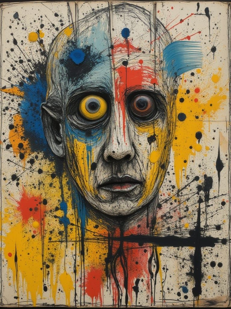 Expressive Figures in Bold Colors and Crude Brushstrokes