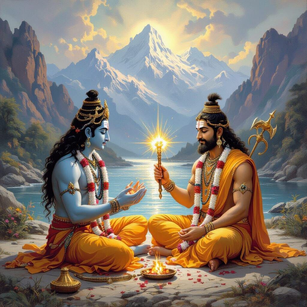 Parshuram Receives Divine Axe from Lord Shiva