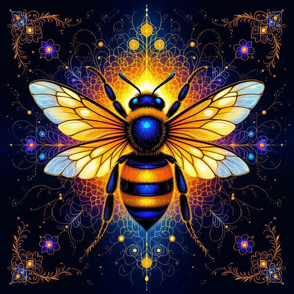 Queen Bumblebee Majestic Abstract Art