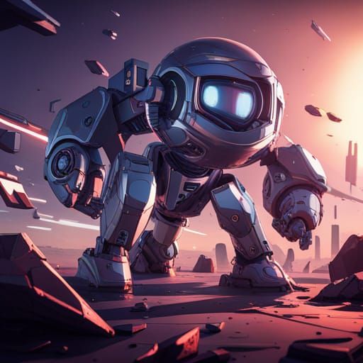 Futuristic Robot Pet with Intricate Mech Details