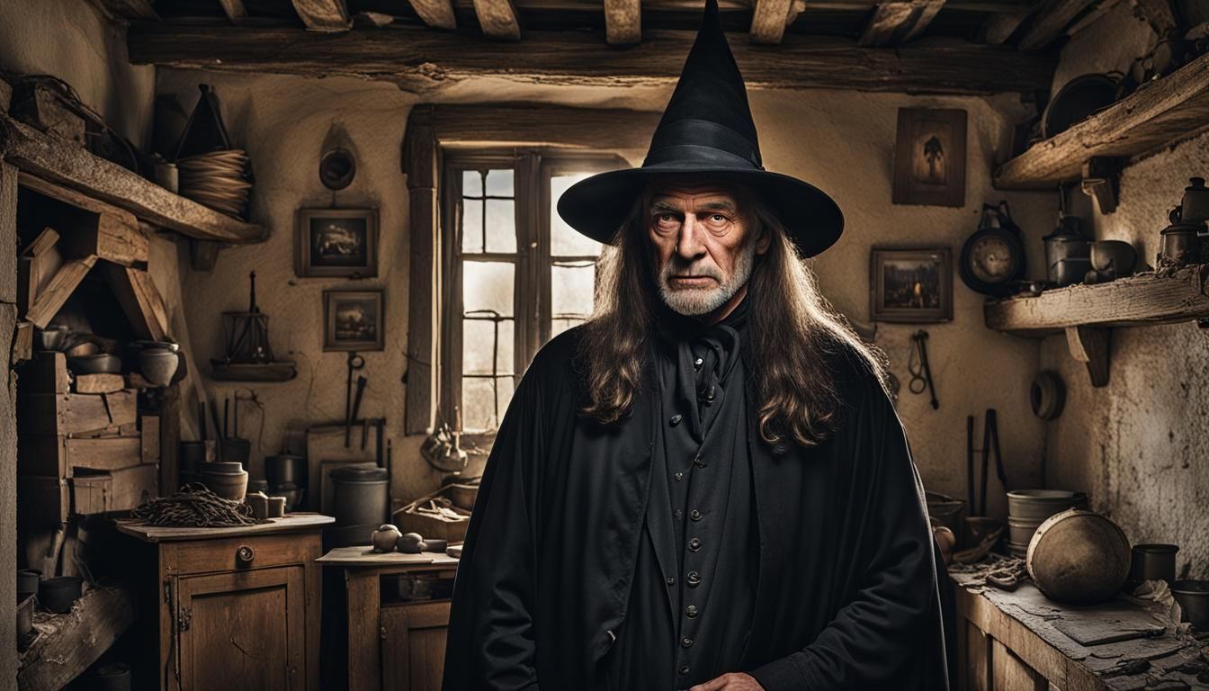 Medieval Witch Hunter Portrait in Studio Lighting