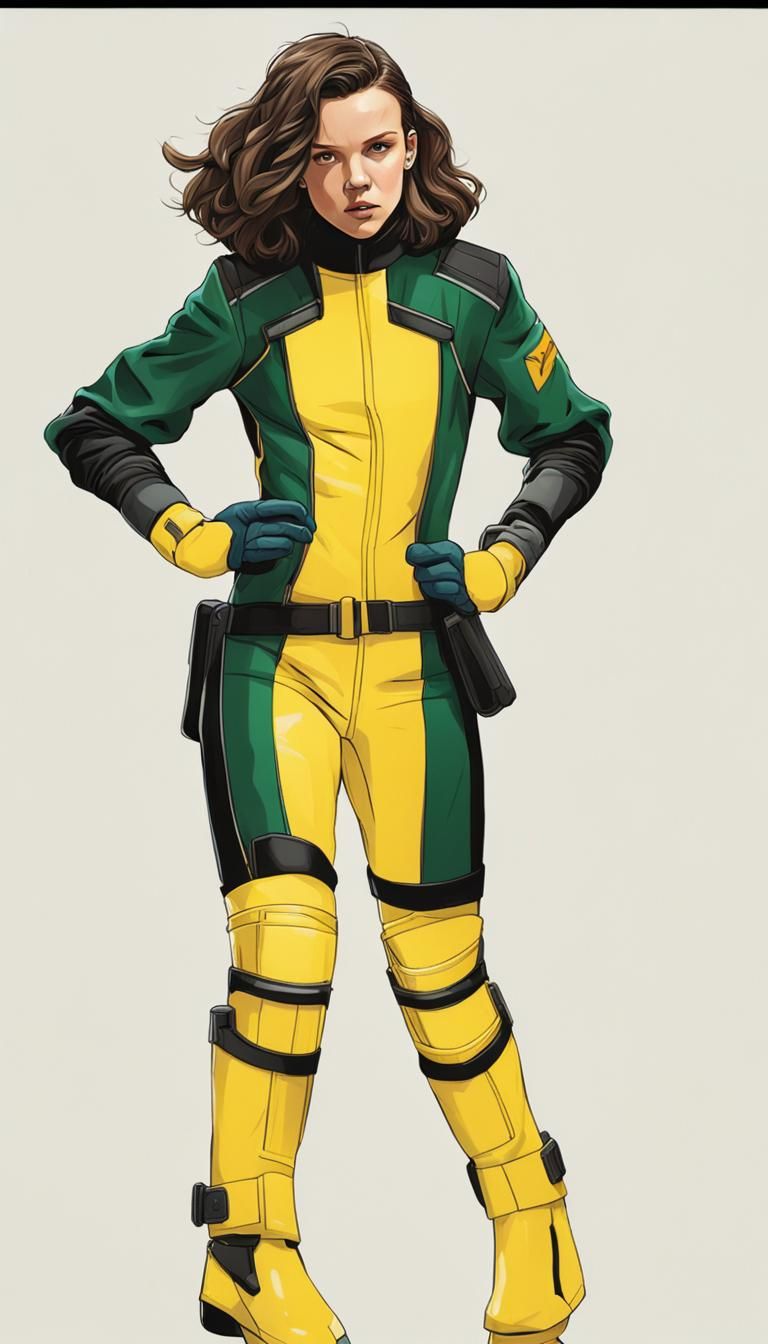 Millie Bobby Brown as X-Men's Rogue: Hyperrealistic Art