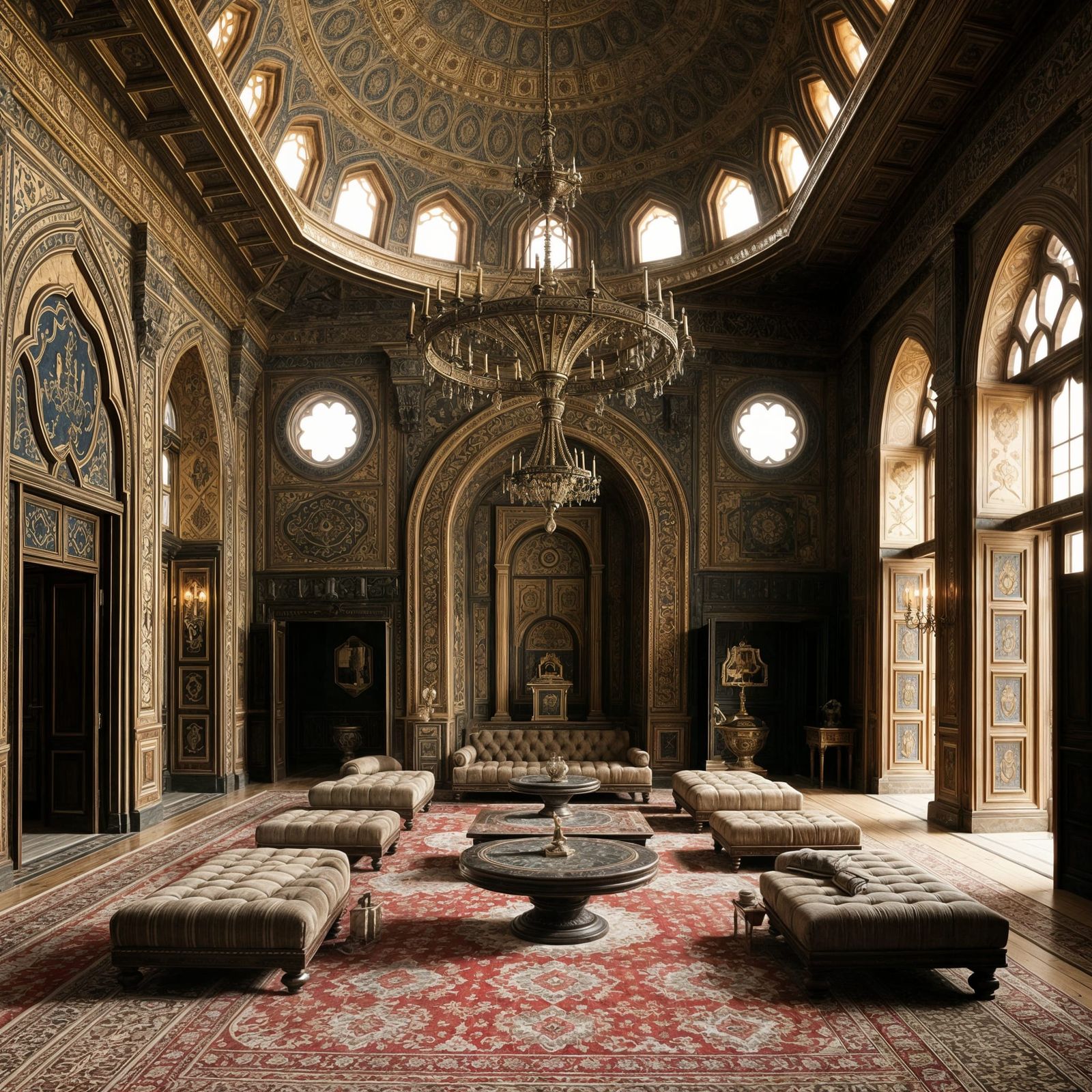 Elegant Ottoman Palace Interior in Classic Style