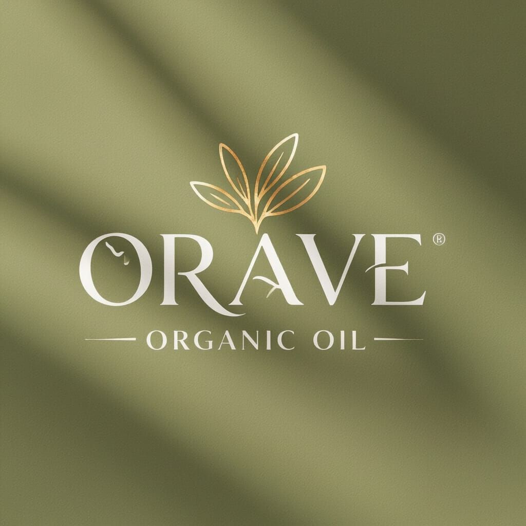 Orave Organic Oil Logo: Sleek, Natural, and Luxurious