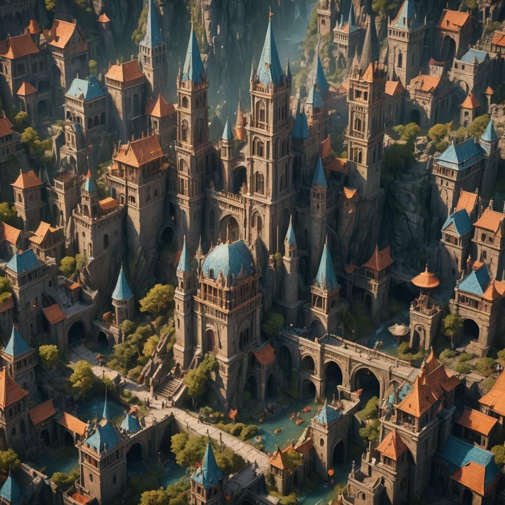 Fantastical People in Detailed Matte Painting