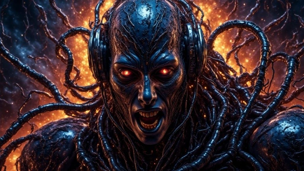 Cyberpunk Tiger Warrior Unleashes Fury with Laser Cannon