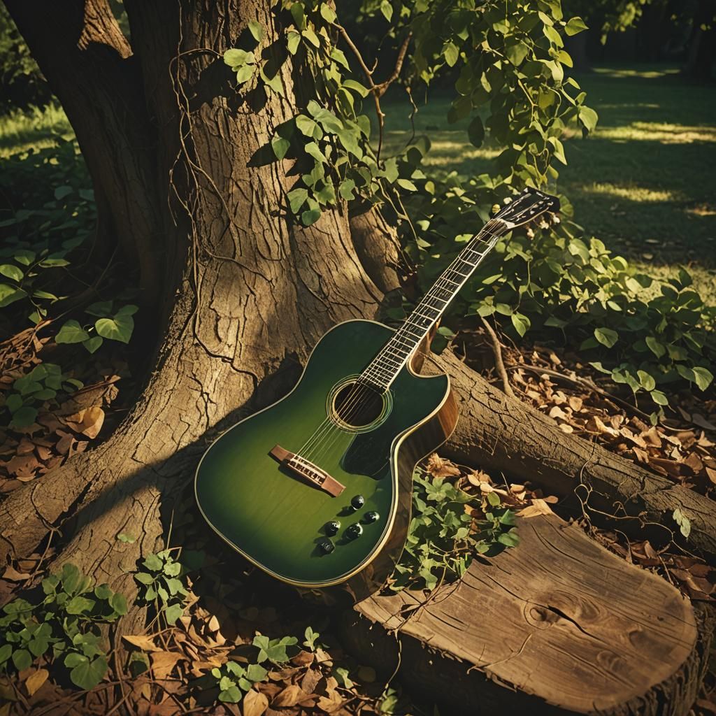 Cinematic Guitar Amidst Vines