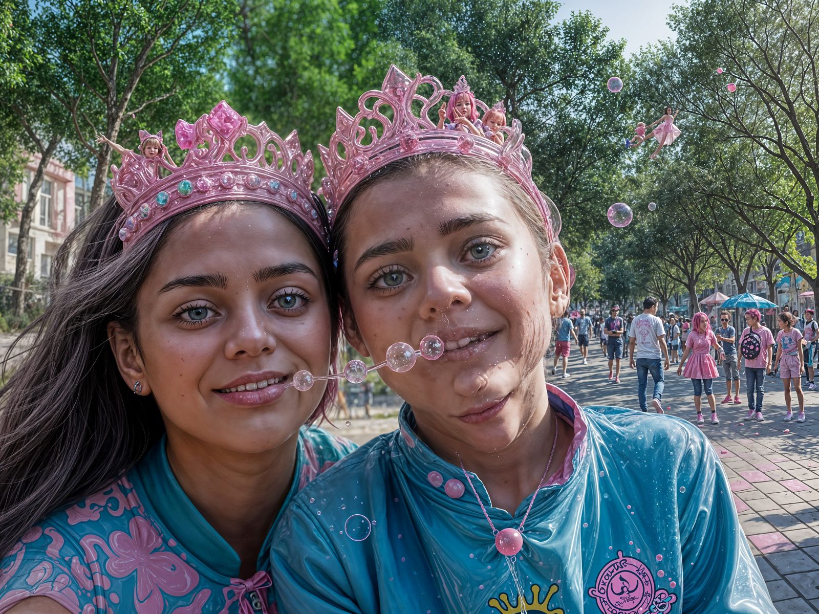 Royalty Playful in Vibrant Bubblegum Pink, Street Art Style