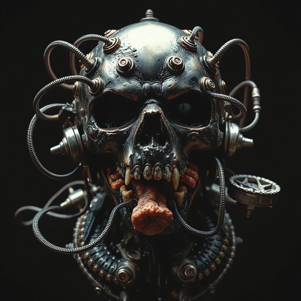 Biomechanical Abomination in Dark, Surreal Style
