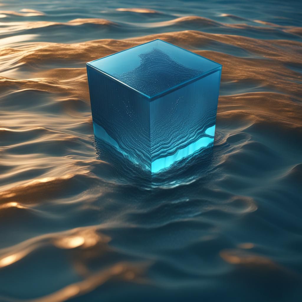 Octopus in a Floating Ocean Cube