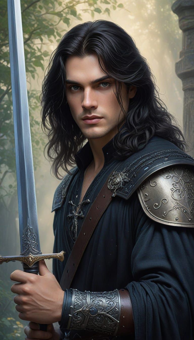 Medieval Prince in Ethereal Fantasy Landscape