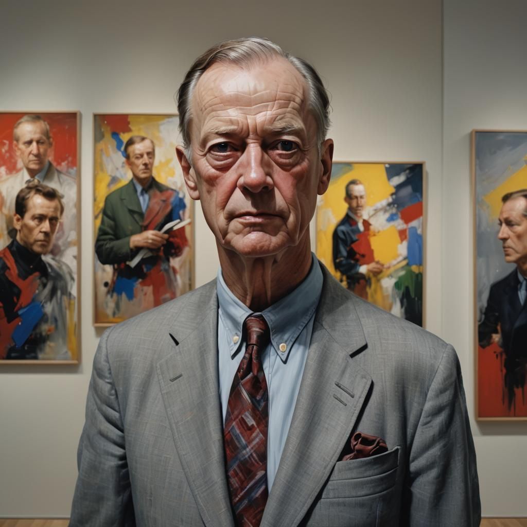 Kenneth Clark in Heroic Materialism Digital Oil Painting