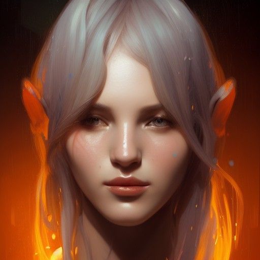 Detailed Nymph Portrait in Art Nouveau Style