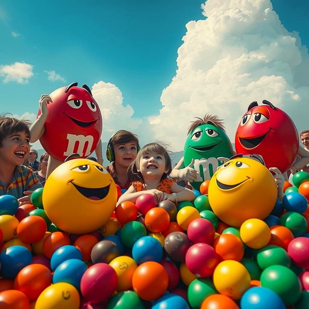 A huge chocolate M&M "ball pit" an extra sweet treat for the...