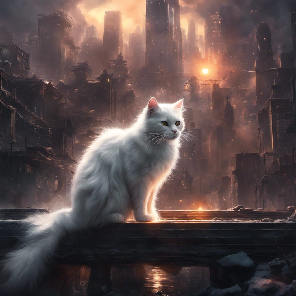 Cats Painting: Detailed Matte Painting in Fantasy Style