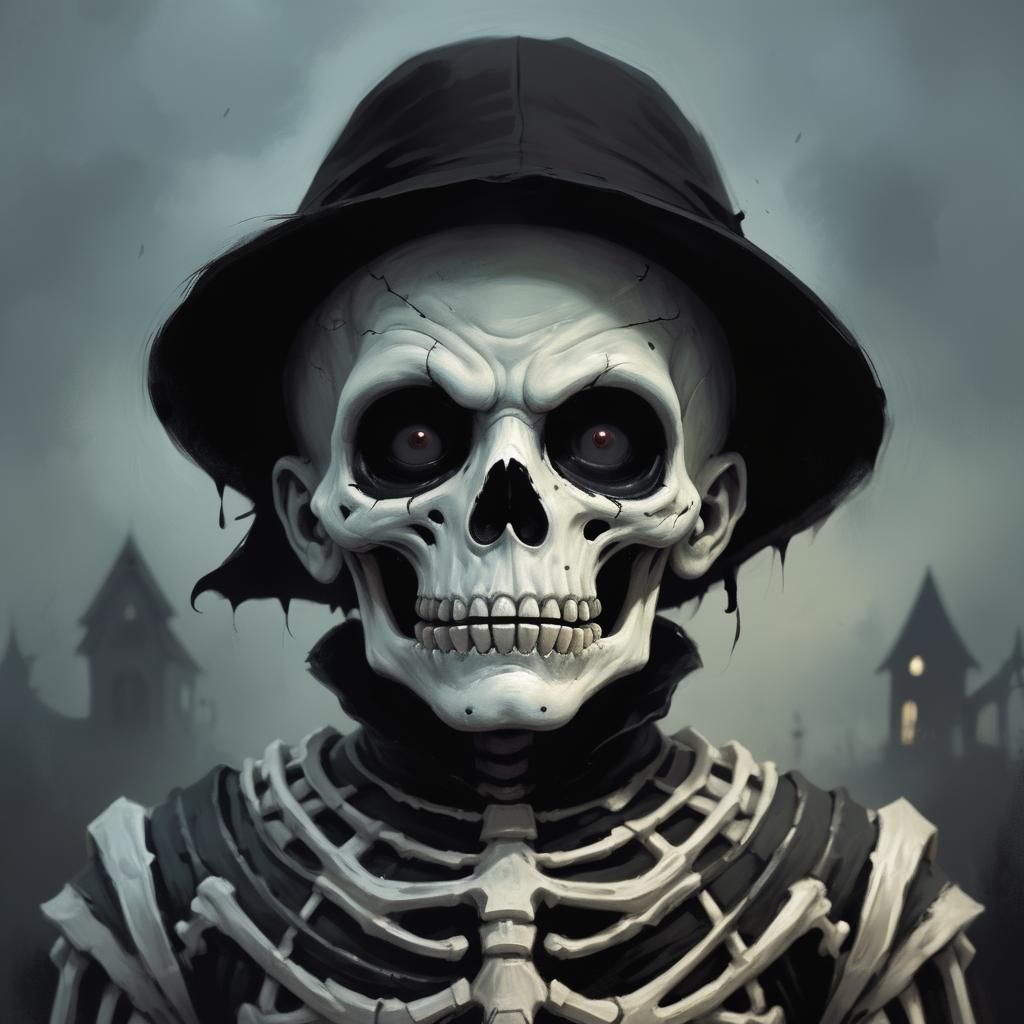 Sinister Spooky Child in Dark Fantasy Style