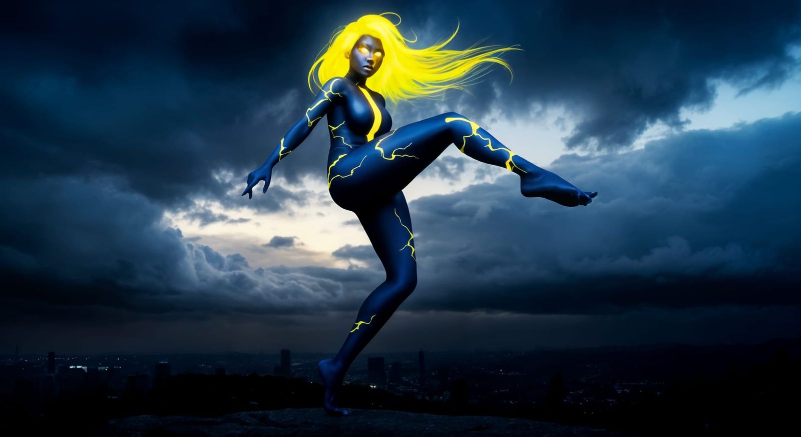 Luxio Pokemon Hybrid Girl: Cinematic 8k Portrait