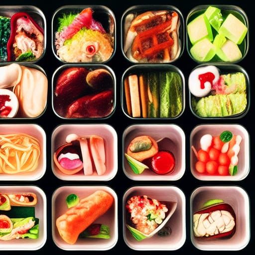 Photorealistic Bento Box in Araki Style