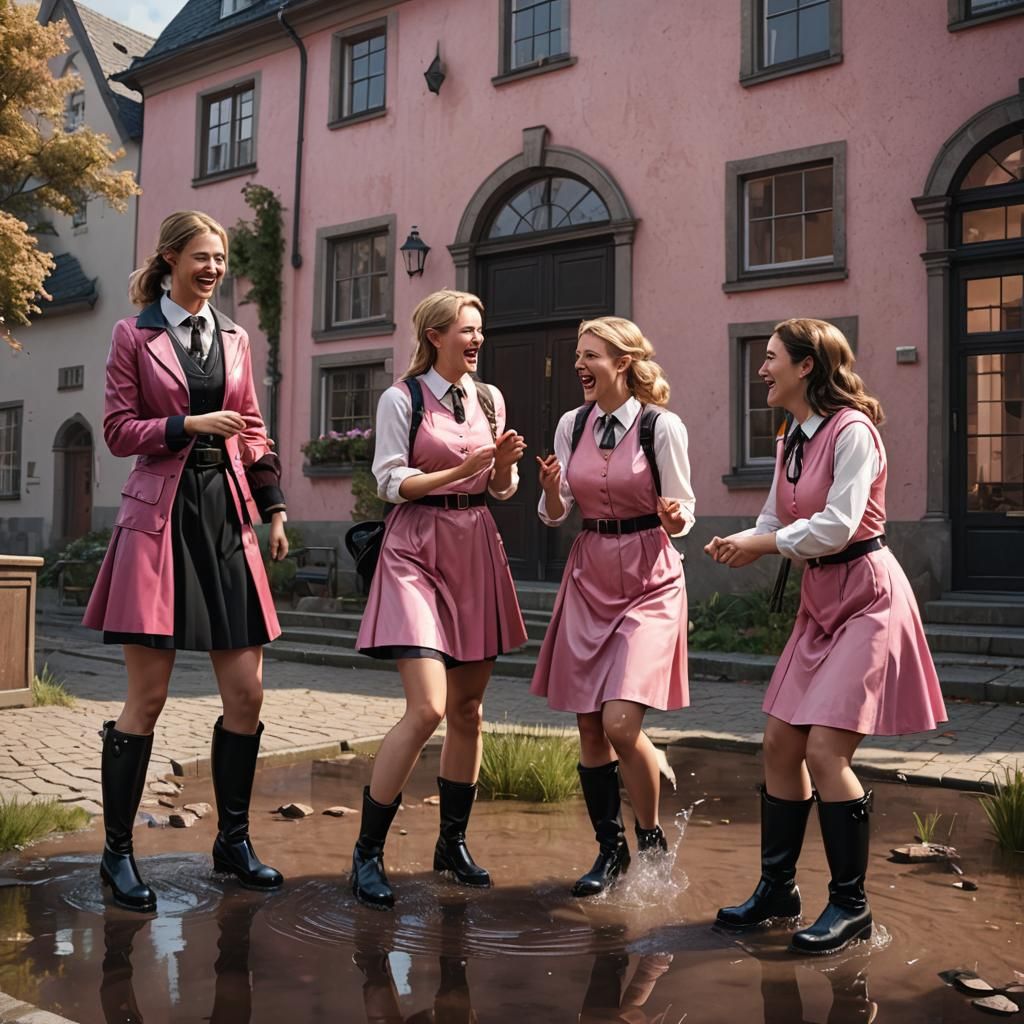 German Teachers Mock Sissy: Dark Fantasy Concept Art