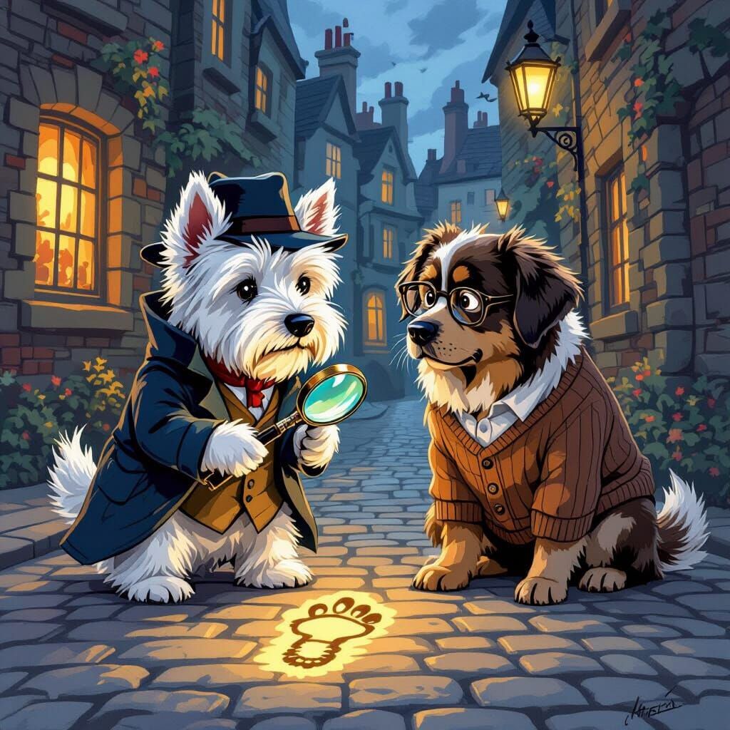 Westie Sherlock & Newfoundland Nerd Solve Mystery