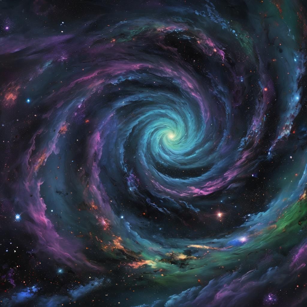 Majestic Galaxy in a Swirling Cosmos: Digital Art